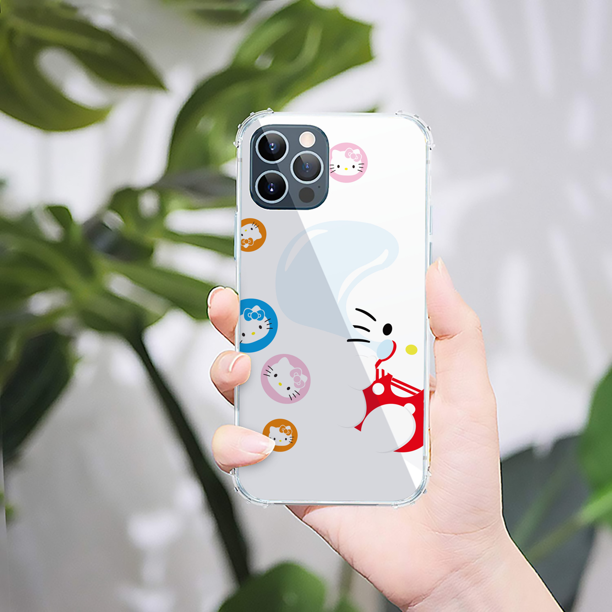 （画像用） Hello Kitty ハローキティ 【iPhone 12シリーズ対応】透明スマホケース（クリアソフトケース）